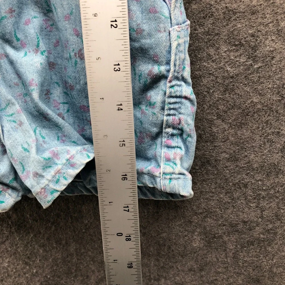 Vintage 80s 90s OshKosh B'Gosh Purple Tag Floral Denim Shortalls Overalls 3T